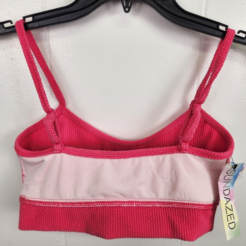 Sundazed Gianna Bikini Top M Ultra Pink Smocked Bralette NWT Flawed $34.99 - Picture 4 of 7